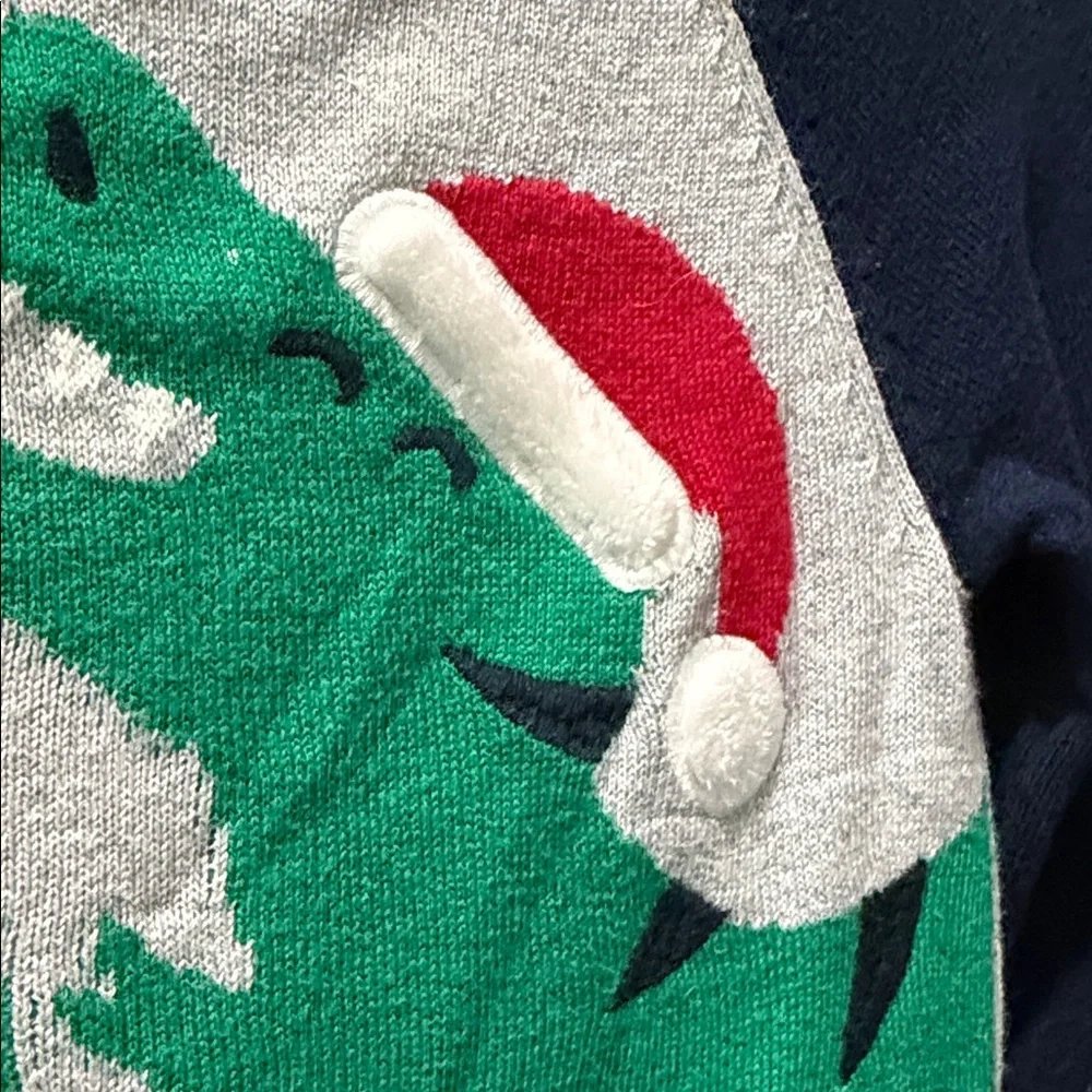 The Children's Place Festive Dinosaur Sweater - Navy, Gray, Red